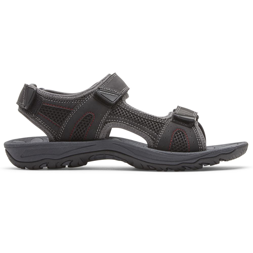 Sandale Barbati Rockport Hayes Quarter-Strap Negrii - Romania 8439-UMBJO